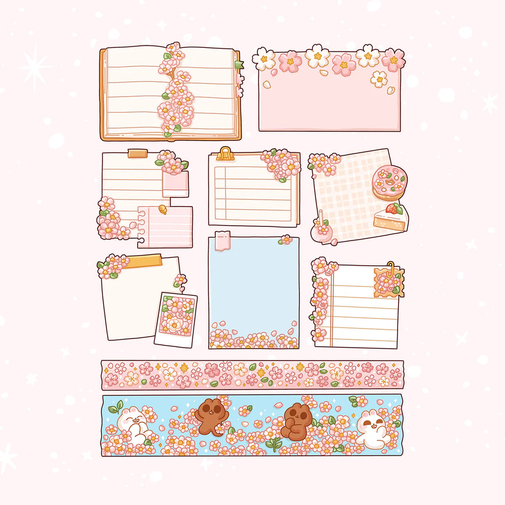 PAPERSHIRE || Sakura Journaling Kit Text & Washi P02