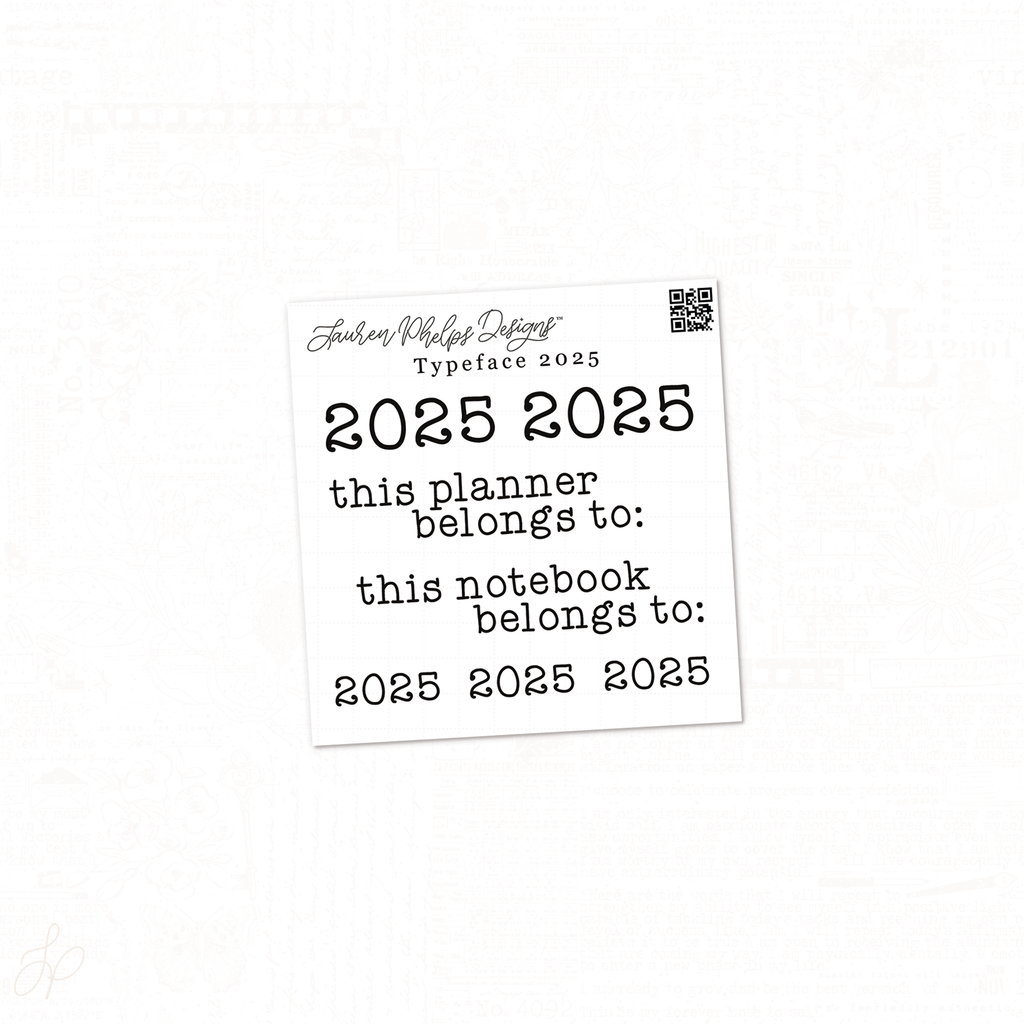 Typeface 2025 Sticker Sheet | Washi or White