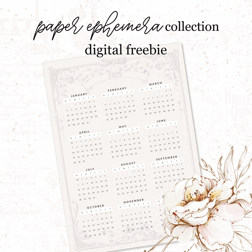 2025 Yearly Overview Calendar | Digital Freebie