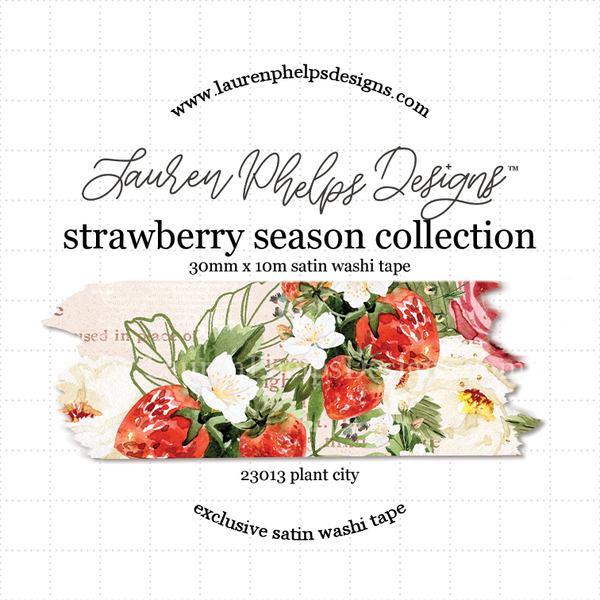 Strawberry Season 'Plant City' Satin Washi Tape 30mm fruit