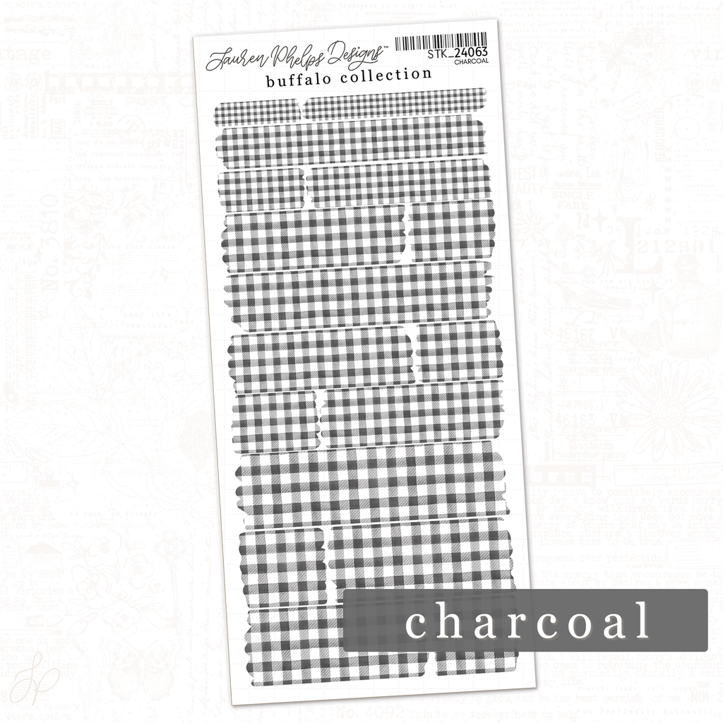 Buffalo Collection | Charcoal | Washi Strips Sheet
