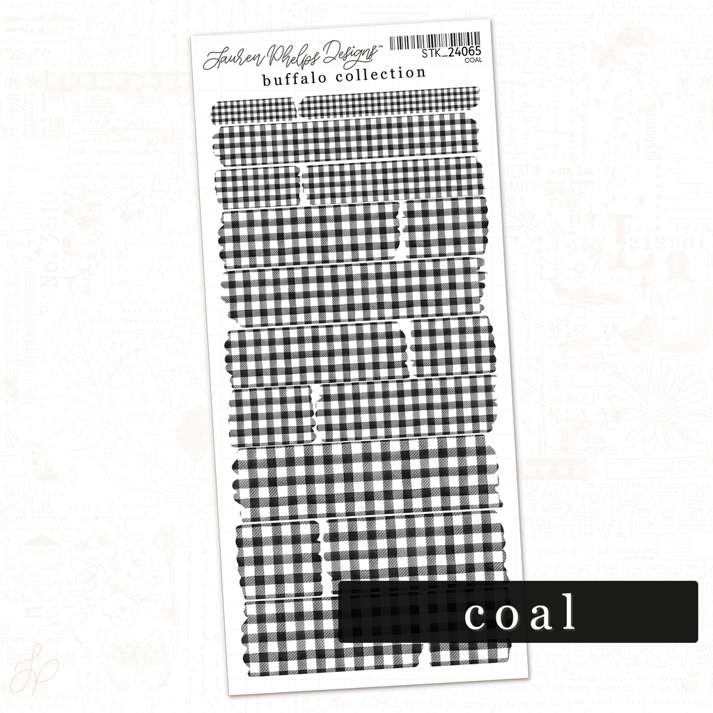 Buffalo Collection | Coal | Washi Strips Sheet