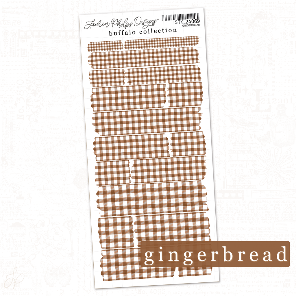 Buffalo Collection | Gingerbread | Washi Strips Sheet