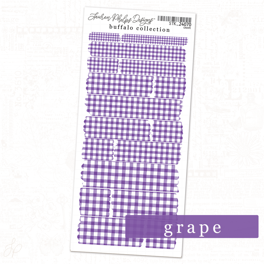 Buffalo Collection | Grape | Washi Strips Sheet