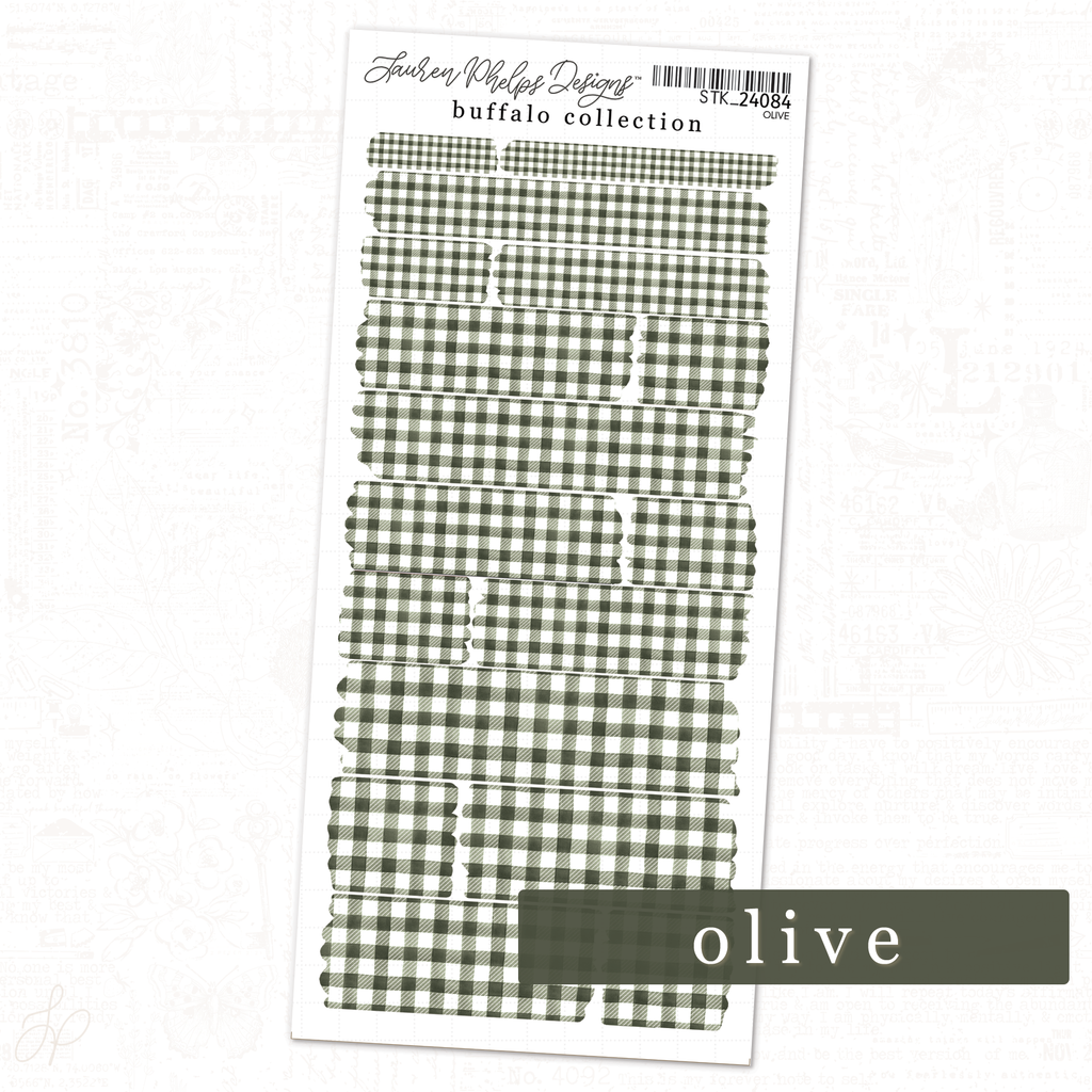 Buffalo Collection | Olive | Washi Strips Sheet