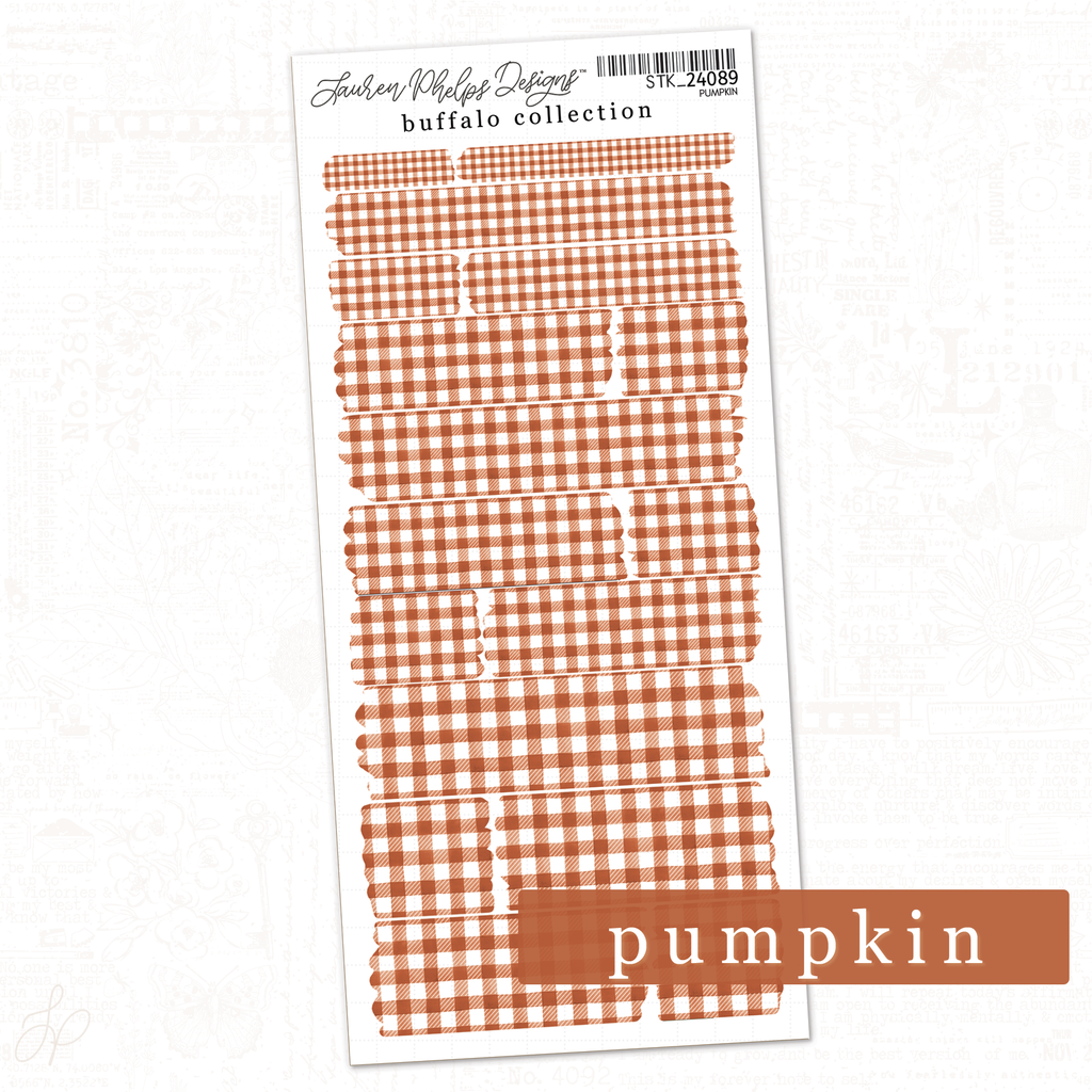 Buffalo Collection | Pumpkin | Washi Strips Sheet