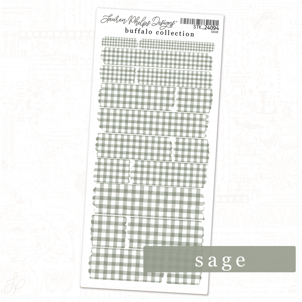 Buffalo Collection | Sage | Washi Strips Sheet