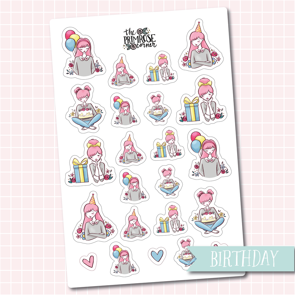 THE PRIMROSE CORNER || Birthday Primrose Character Stickers