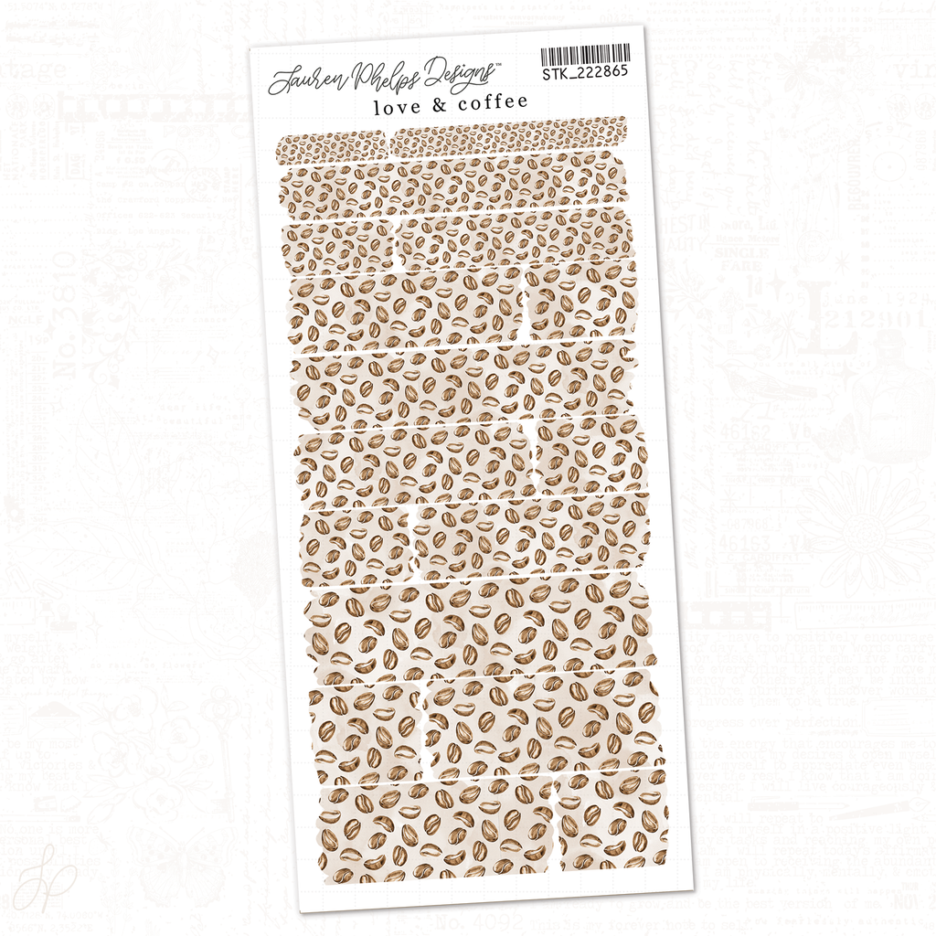 Love & Coffee | Sheet 5 | Washi Strips Sheet