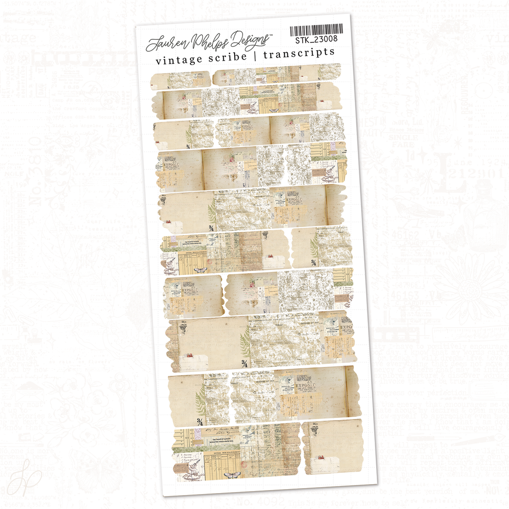 Transcripts | Washi Strips Sheet