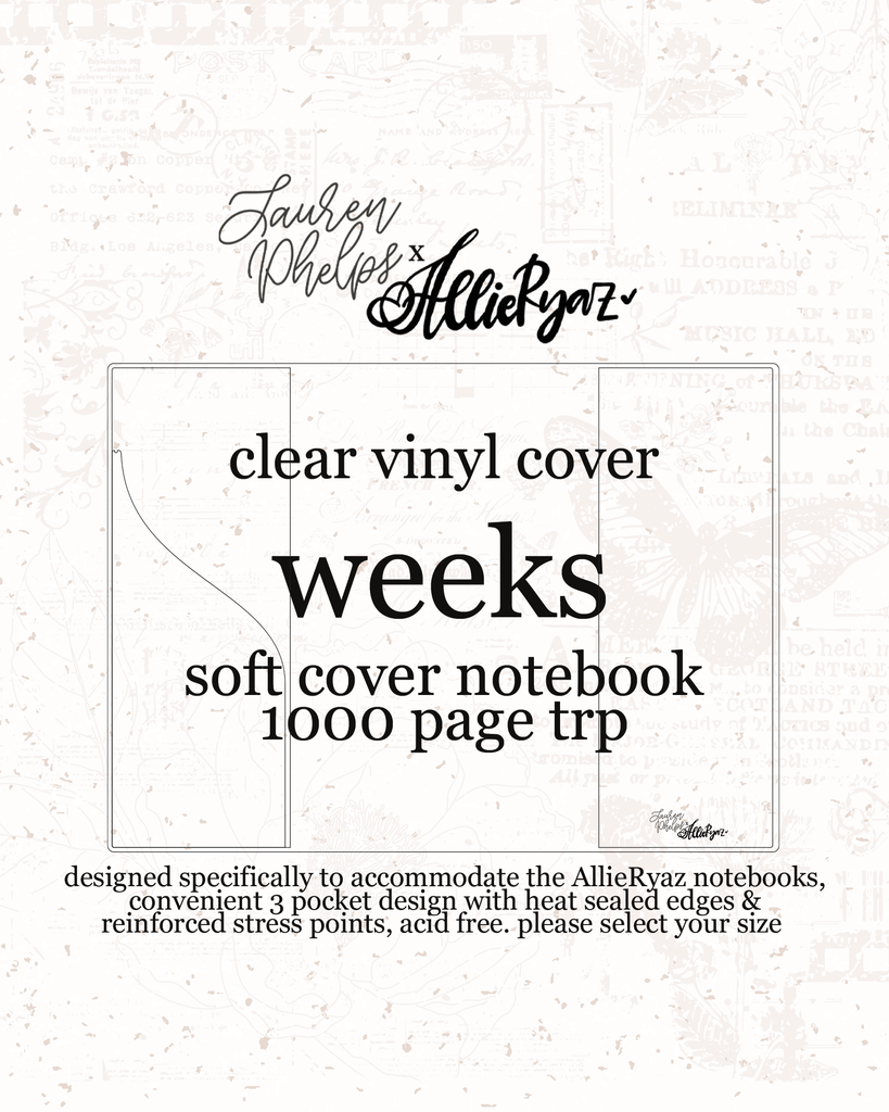 AllieRyaz Clear Soft Vinyl Notebook Cover Collab | Soft & Hardcover