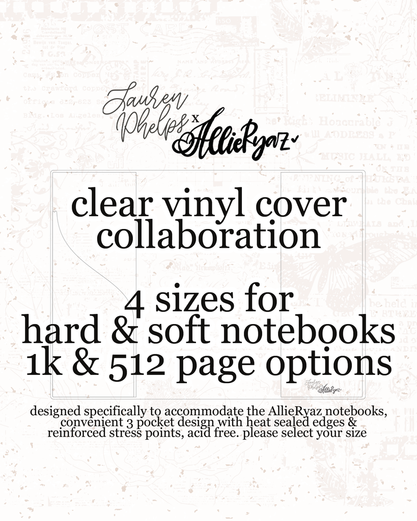 AllieRyaz Clear Soft Vinyl Notebook Cover Collab | Soft & Hardcover