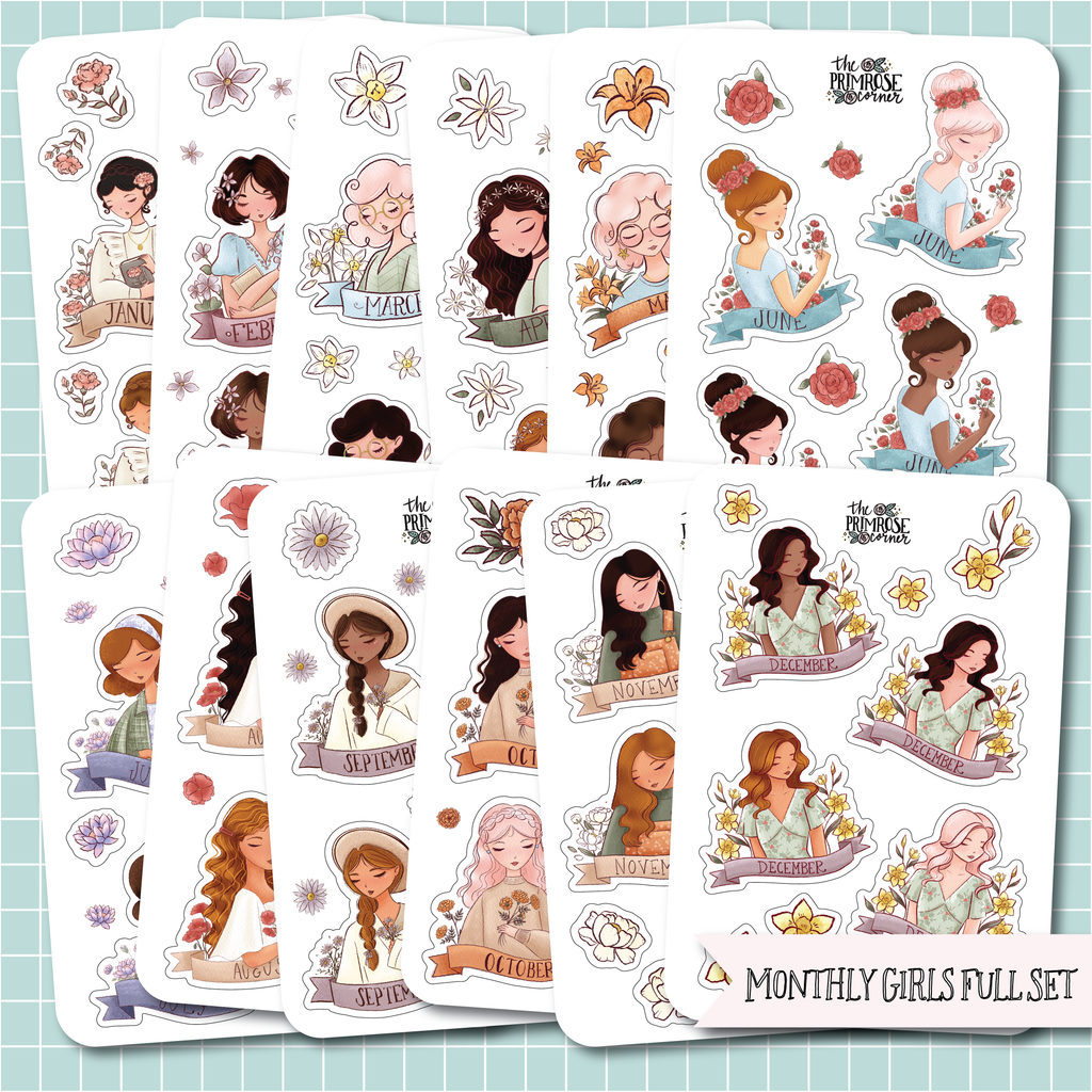 THE PRIMEROSE CORNER || Monthly Girls Full Set of 12