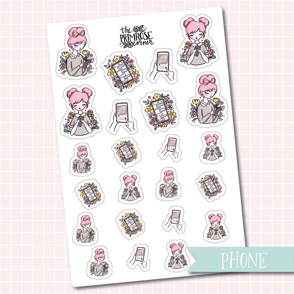 THE PRIMROSE CORNER || Phone Primrose Character Stickers