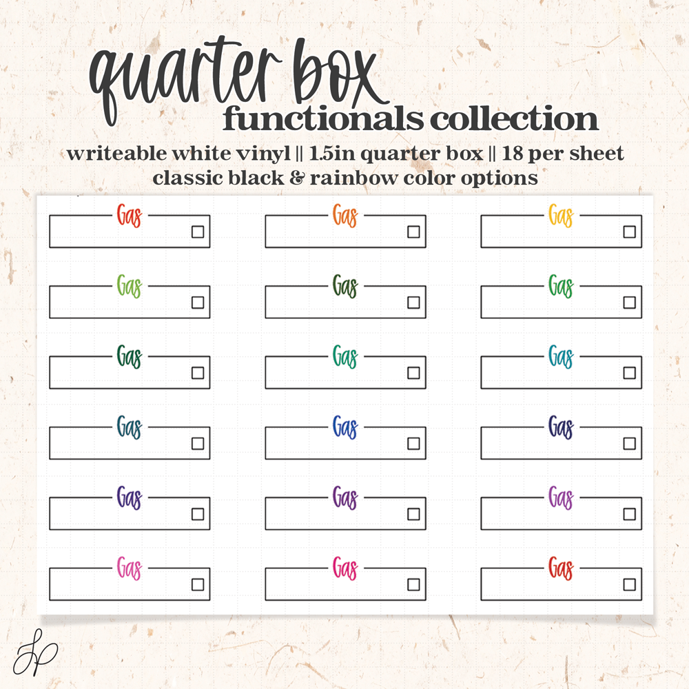 Gas || Quarter Box Planner Stickers