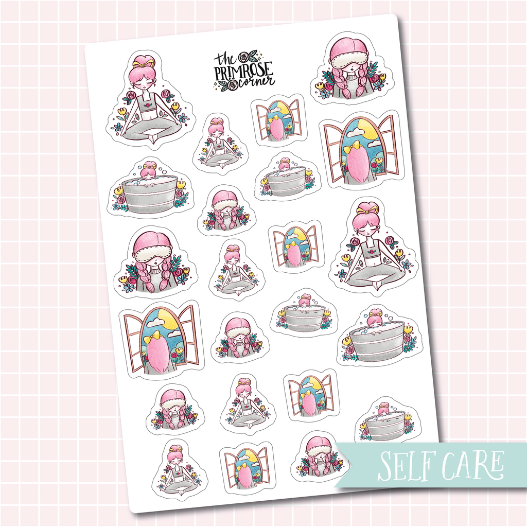 THE PRIMROSE CORNER || Self Care Primrose Character Stickers