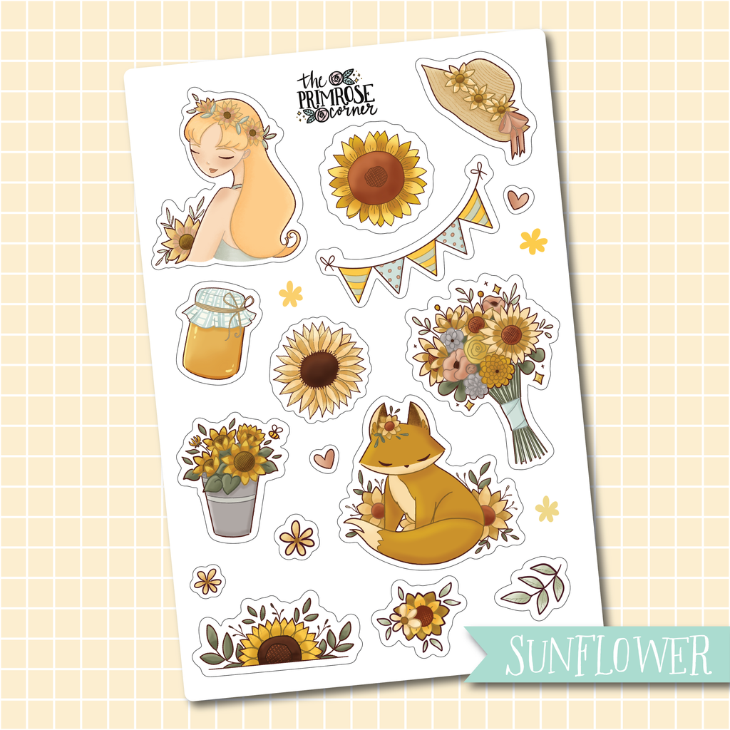 THE PRIMROSE CORNER || Sunflower Collection I Sunflower Bouquet I Sheet One