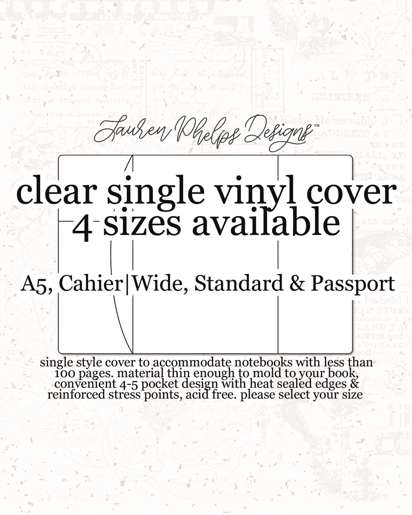 NEW SIZE - PRE-SALE | Clear Soft Vinyl Single Notebook Cover with pockets