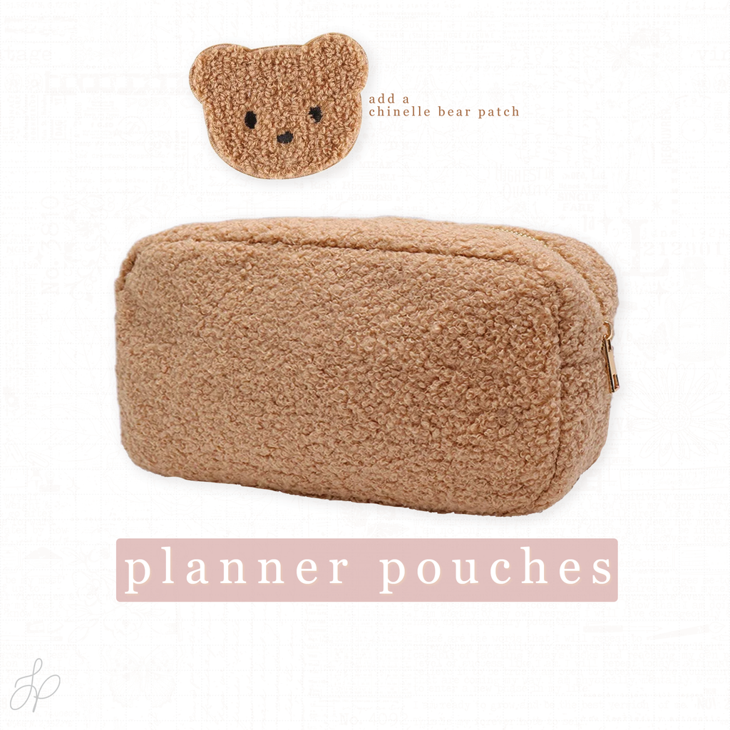 Planner Pouch | Teddy Chenille with gold hardware